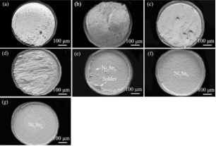 不同溫度下Cu/SAC305/Ni焊點的斷裂表面